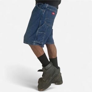 Dickie’s Relaxed Fit 5 Pocket Utility Blue Denim Workwear Shorts - 34”